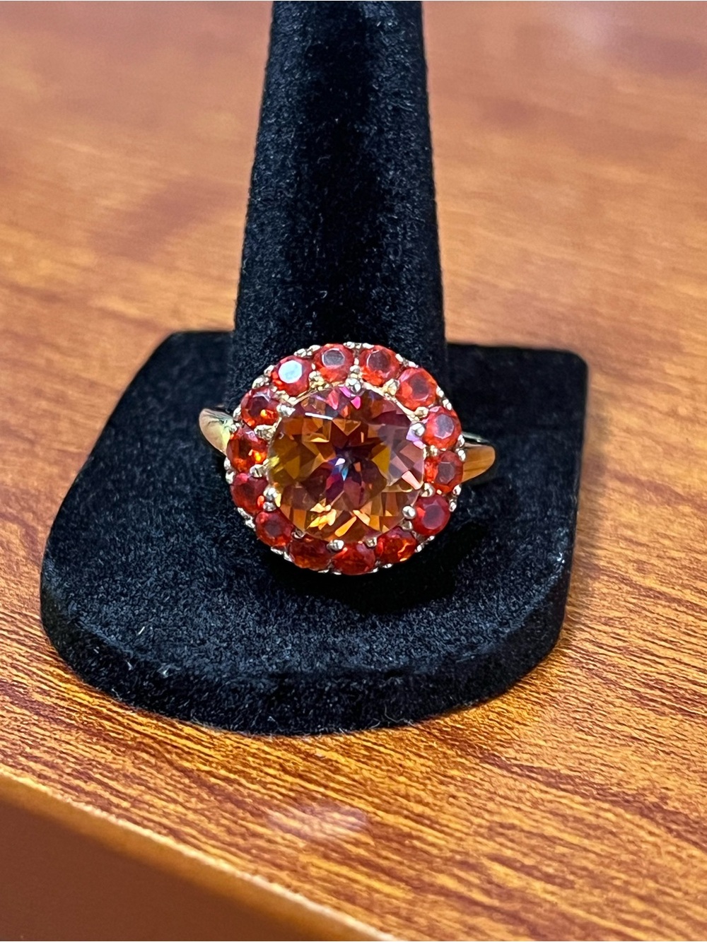 Garnet and Quartz 925 silver ring